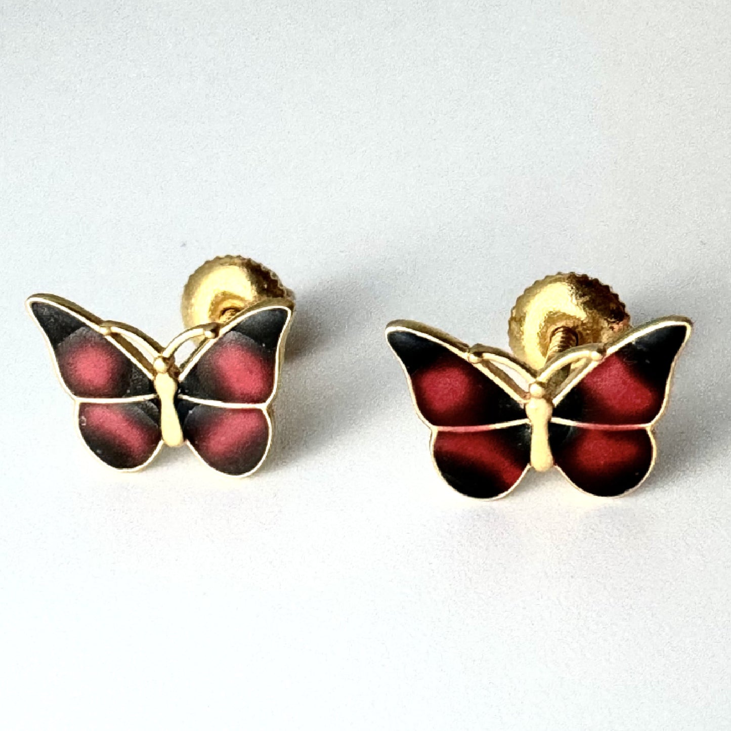 Crimson Butterfly Ear Tops