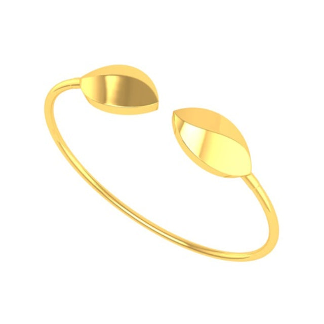 Dual Leaf Open Bangle