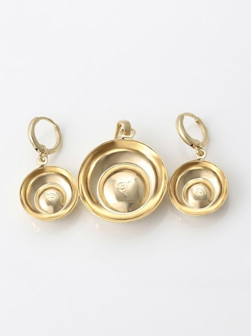 GoldenGaze Pendant Set